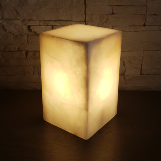 Lampe de table en onyx mexicain blanc - Artisanat mexicain en pierre