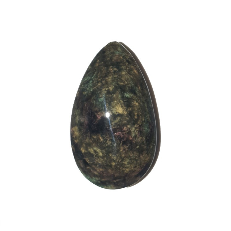 Cabochon en obsidienne manto huichol