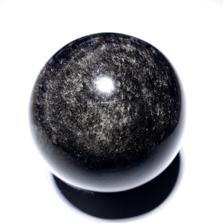Sphère en obsidienne argentée en provenance du Mexique.