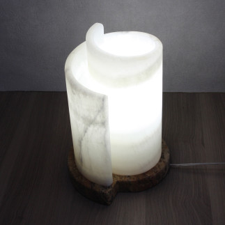 Lampe  de table en pierre naturelle en forme spirale
