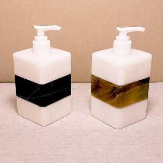 Distributeur de savon artisanal fabriqué en pierre naturelle