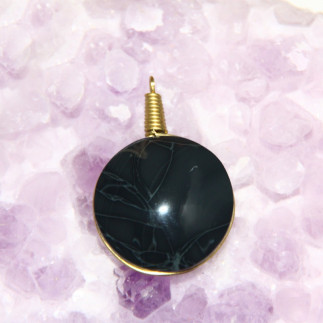 Pendentif en obsidienne spider