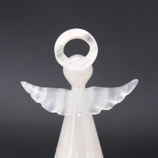 Figurine ange en onyx marbre blanc