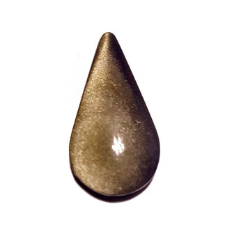 Cabochon en forme de  goutte en obsidienne dorée