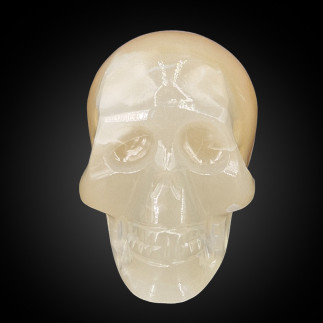 Crâne artisanal, taillé en pierre naturelle : onyx marbre