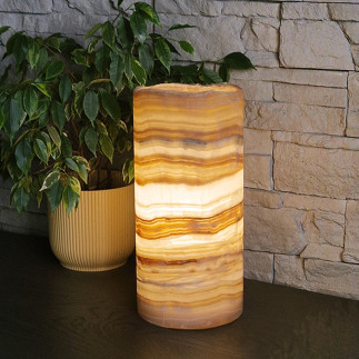 Lampe en Onyx Marbre Ambre - Lumière Zen et Élégance Naturelle