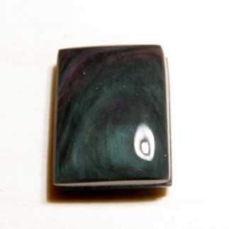 Cabochon en obsidienne manto huichol (mentogochol)