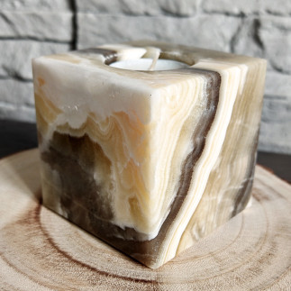 Porte-bougie cube couleur zèbre
