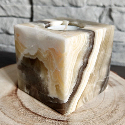 Porte-bougie cube couleur zèbre