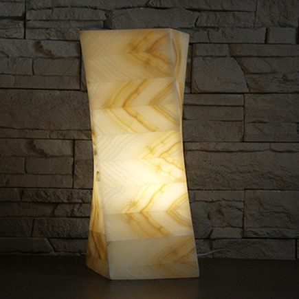 Lampe  de table Tlancozontli en onyx ambre | Artisanat mexicain en pierre
