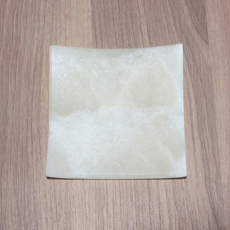 Plateau décoratif carré en onyx blanc San Luis | Artisanat Mexicain en pierre naturelle