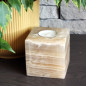 Porte-bougie cube en onyx marbre Porte-bougie cube en onyx marbre