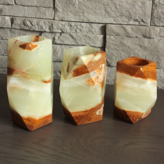 Set de 3 Porte-Bougies Artisanaux: Illuminez Votre Intérieur avec Chaleur et Élégance