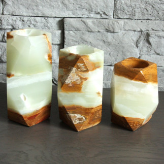 Set de 3 Porte-Bougies Artisanaux: Illuminez Votre Intérieur avec Chaleur et Élégance