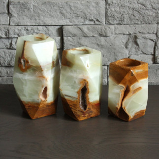 Set de 3 Porte-Bougies Artisanaux: Illuminez Votre Intérieur avec Chaleur et Élégance