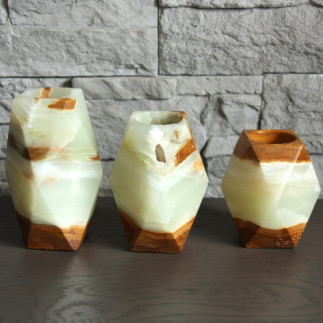 Set de 3 Porte-Bougies Artisanaux: Illuminez Votre Intérieur avec Chaleur et Élégance