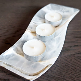 Plateau Onyx Mexicain Blanc Tehuacan | Fait Main