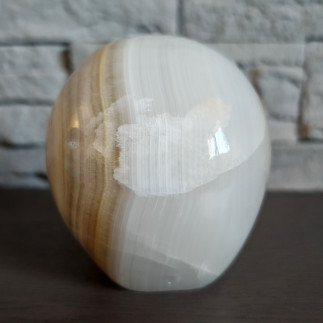 Crâne en Onyx Mexicain – Sculpture Artisanale Naturelle