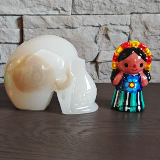 Crâne en Onyx Mexicain – Sculpture Artisanale Naturelle