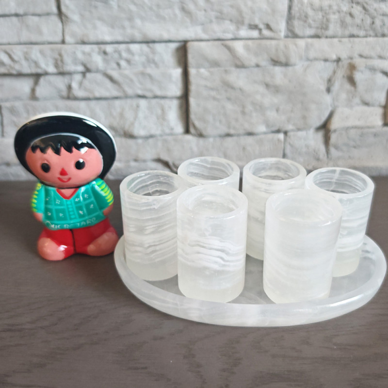 Set de verres à digestif avec plateau