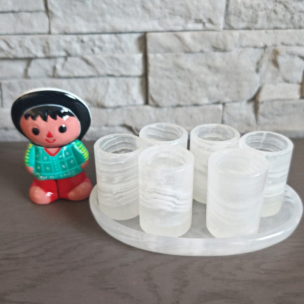 Set verres à digestif fabriqué en onyx mexicain | 6 verres à liqueur