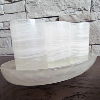 Set verres à digestif fabriqué en onyx mexicain | 6 verres à liqueur