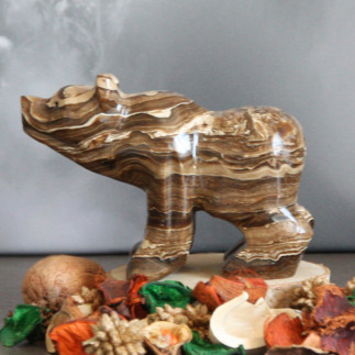 Ours brun en onyx marbre