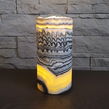 Lampe rustique en pierre naturelle - lampe de table en onyx mexicain